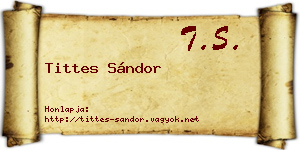Tittes Sándor névjegykártya