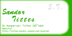 sandor tittes business card